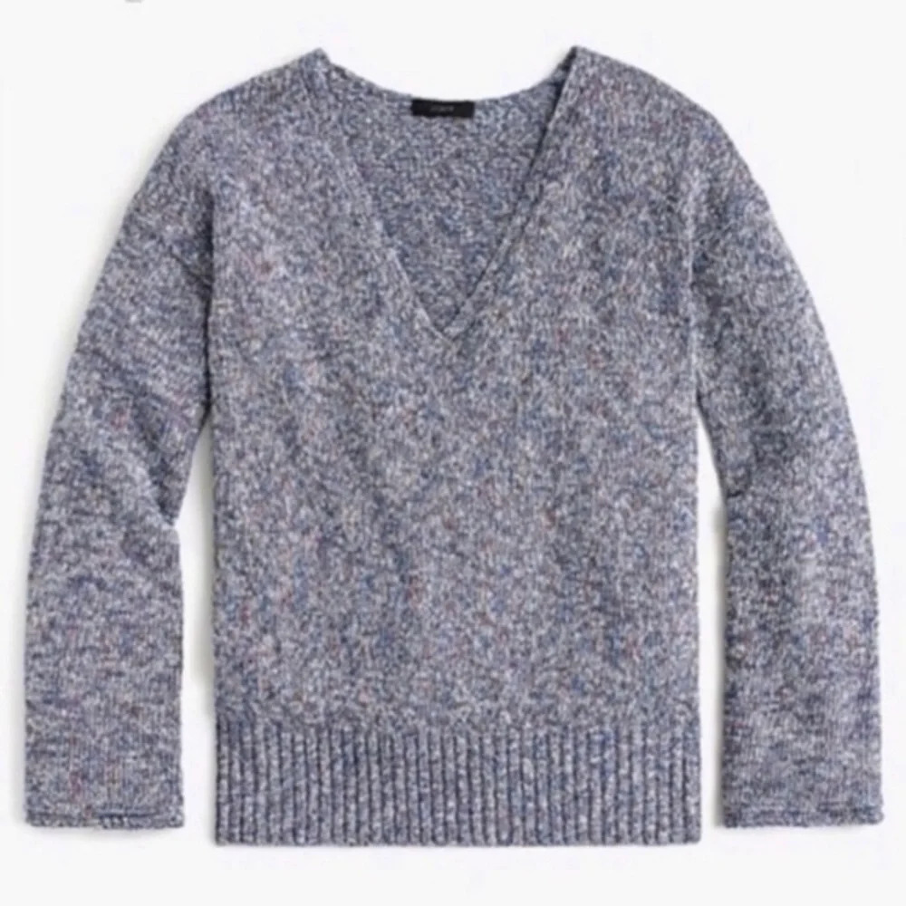 New J Crew Marled Flare Sleeve Sweater XS H8986 - Picture 3 of 9